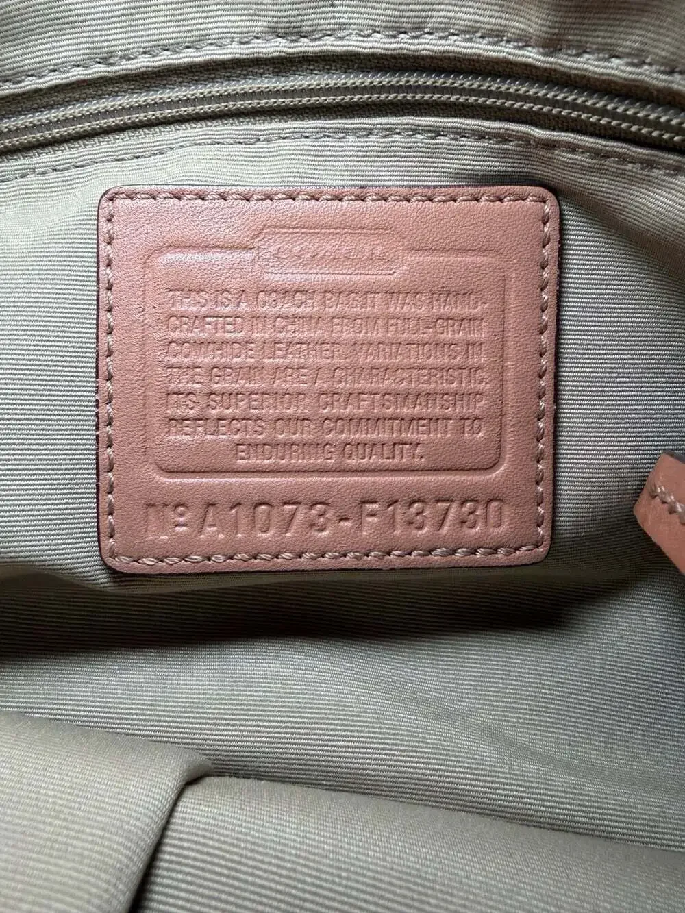 Coach Leather Hobo Shoulder Bag Ivory Cream Tan Trim F13730 Womens Purse - Picture 6 of 8